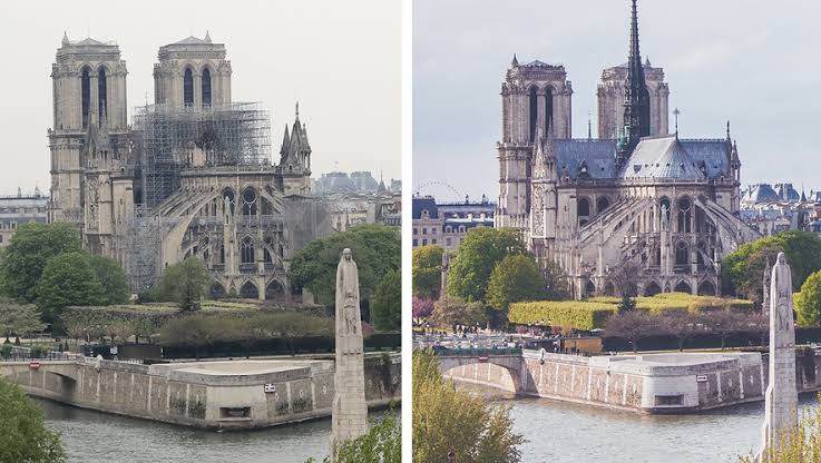 Avant et après incendie 