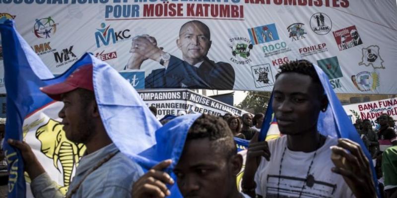 Des soutiens de Moïse Katumbi se sont rassemblés le 9 juin 2018 pour un meeting à Kinshasa. © JOHN WESSELS / AFP