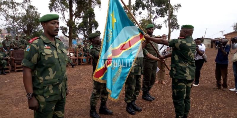 Cérémonie de prise d'arme au camp Saio à Bukavu (Photo Justin Mwamba/ACTUALITE.CD)