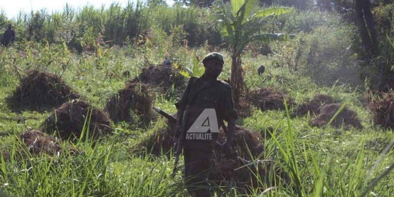 Un militaire FARDC aux alentours de BENI (Ph. ACTUALITE.CD)