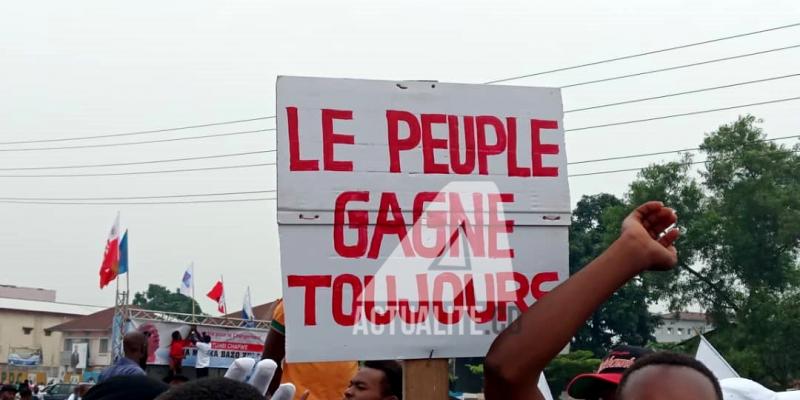 Les militants de l'opposition lors du meeting à Kinshasa