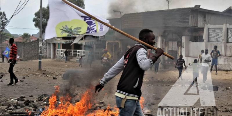 Manifestation ds partisans de l'opposition à Goma.