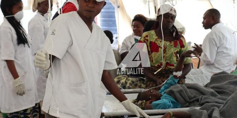 Des agents de santé prennent en charge quelques enfants frappés par le Cholera à Goma / Ph. Ley Uwera ACTUALITE.CD