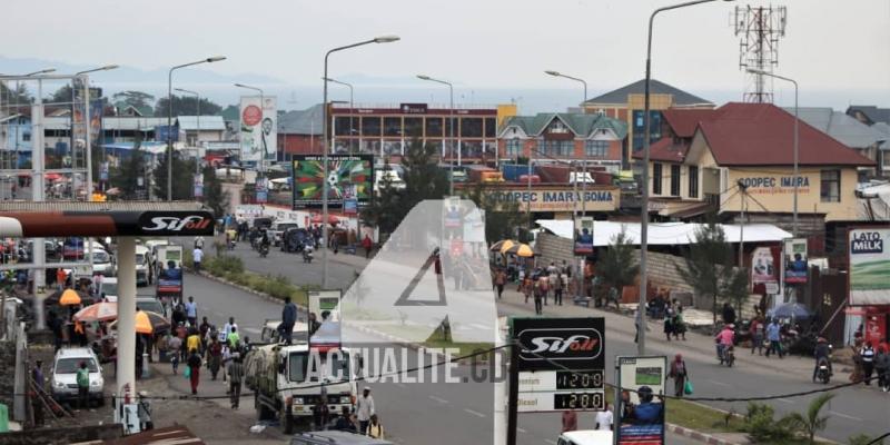 Une partie du boulevard Kanyamuhanga comprise entre rond-point singers et rond-point chukudu en ville de Goma/Ph Ley Uwera ACTUALITE.CD