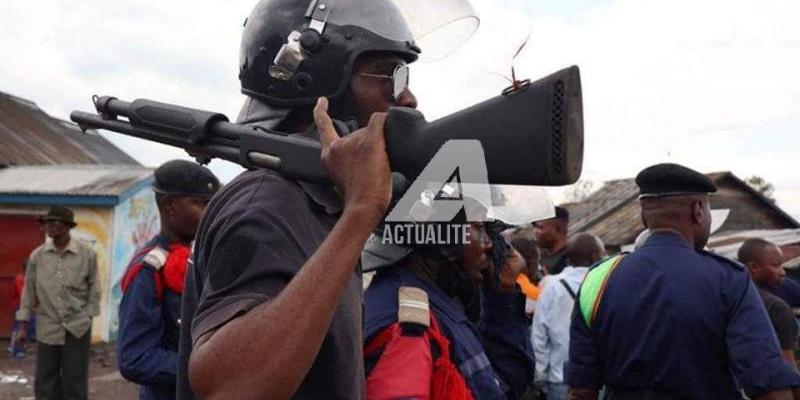 Les policiers déployés lors d'une manifestations anti-pouvoir à Goma/Ph Ley Uwera ACTUALITE.CD