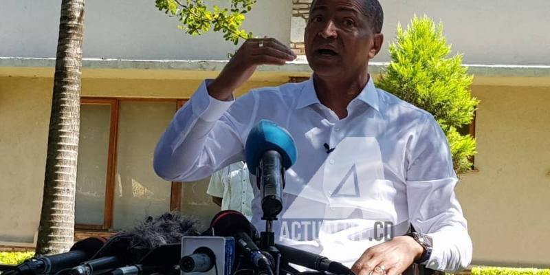 Moise Katumbi en conférence de presse ce mercredi 22 mai 2019 à sa résidence à Lubumbashi/Ph Christine Tshibuyi