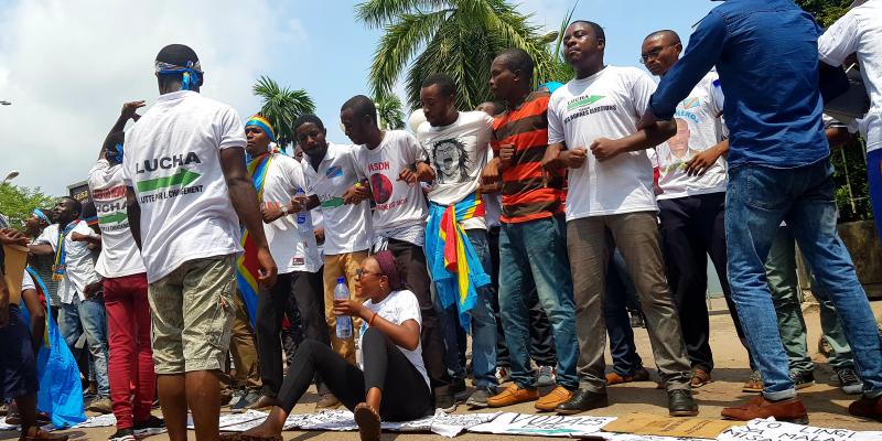 Des militants Lucha  à Kinshasa / Ph . Christine Tshibuyi 