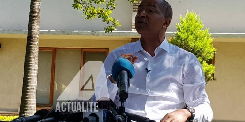 Moise Katumbi en conférence de presse ce mercredi 22 mai 2019 à sa résidence à Lubumbashi/Ph Christine Tshibuyi