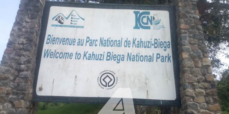 Pancarte à l'entrée du parc national de Kahuzi Biega/Ph Justin Mwamba ACTUALITE.CD