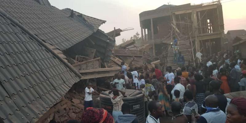 Bâtisse écroulée au u quartier Majengo à Kasindi (Beni territoire)