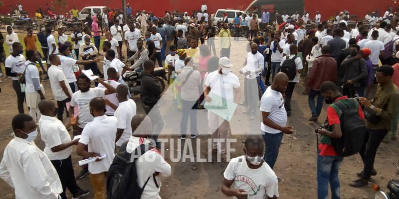 Rassemblement des militants de CLC, FILIMBI, LUCHA, CONGOLAIS DEBOUT à Kinshasa. Ph. Ivan Kasongo/ACTUALITE.CD