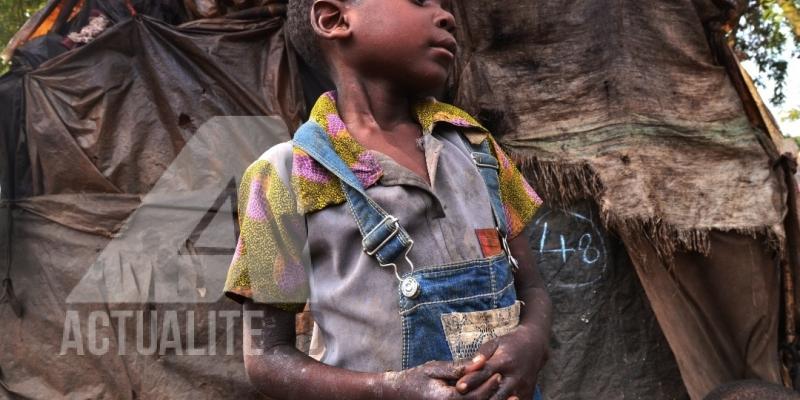 Un enfant déplacé dans un site à Kiwanja, au Nord-Kivu/Ph ACTUALITE.CD