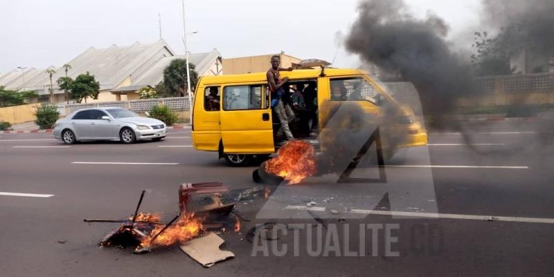 Manifestation des agents de la riposte contre Covid-19 manifestent à Kinshasa/Ph ACTUALITE.CD