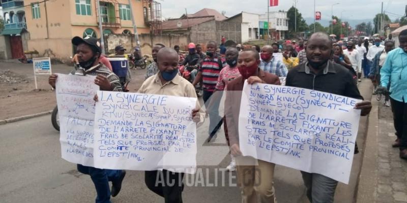 Marche des enseignants et parents à Goma pour exiger la reprise des cours/Ph ACTUALITE.CD