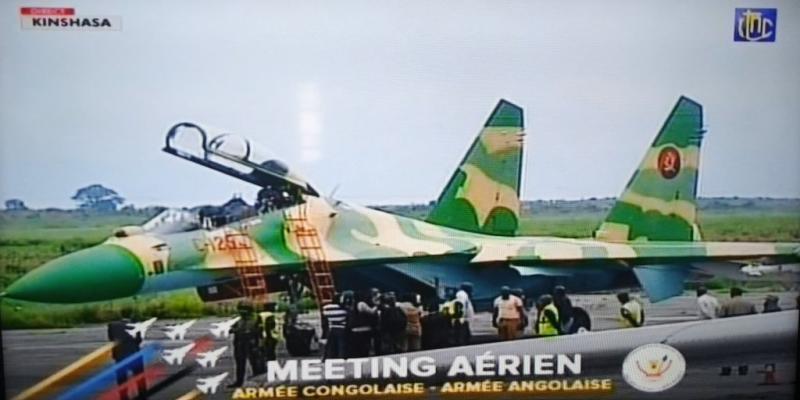 Un avion de chasse de l'armée angolaise à l'aéroport de N'djili. PH/ACTUALITE.CD.