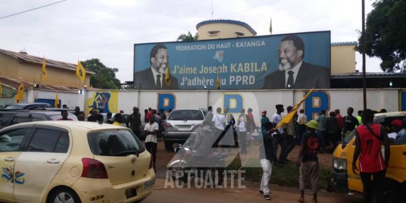 Les militants du PPRD  au siège à Lubumbashi. Ph. ACTUALITE.CD.