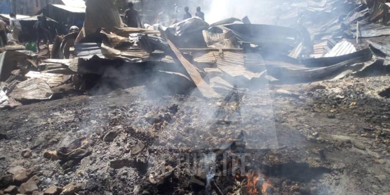 Marché Beach Muhanzi de Bukavu après incendie/Ph. ACTUALITE.CD