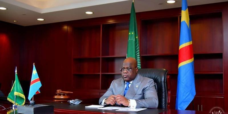 Félix Tshisekedi dans son bureau de l'UA à Addis Abeba