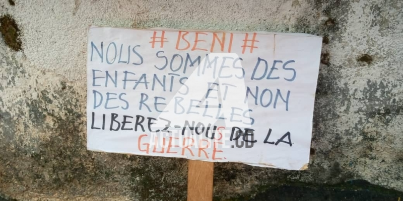 Message des élèves de Beni contre l'insécurité/Ph ACTUALITE.CD 