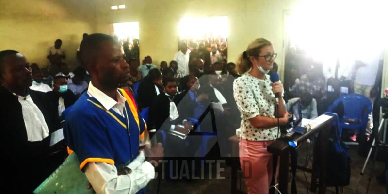 Jean Bosco Mukanda et Sonia Rolley à l'audience du 20 avril 2021/Ph ACTUALITE.CD 