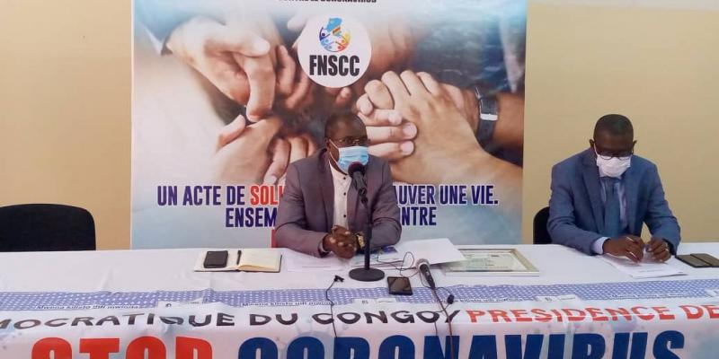 Le coordonnateur du FNSCC, Révérend Dominique Mukanya et son adjoint. Ph. Droits tiers.