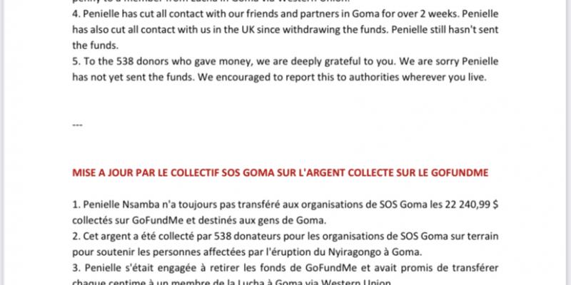 RDC-collecte de fond: Goma Actif dénonce un manque de transparence