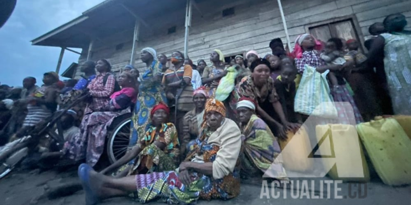 Les sinistrés de Nyiragongo à l'EP Kahembe/Ph. ACTUALITE.CD