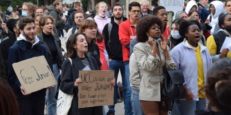 Manifestation pour réclamer la libération de Junior Masudi Wasso