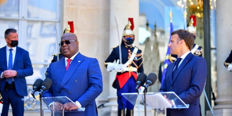 Félix Tshisekedi et Emmanuel Macron à l'Elysée 