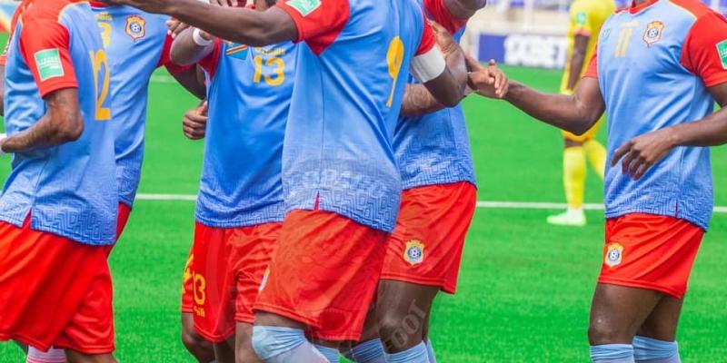 Les Léopards en pleine célébration contre le Benin