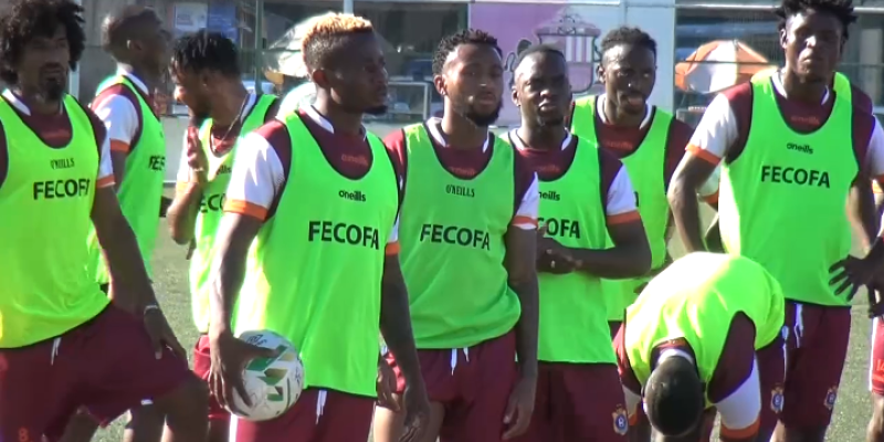 Les Léopards au cours d'une séance d'entrainement à Dar-es-Salaam