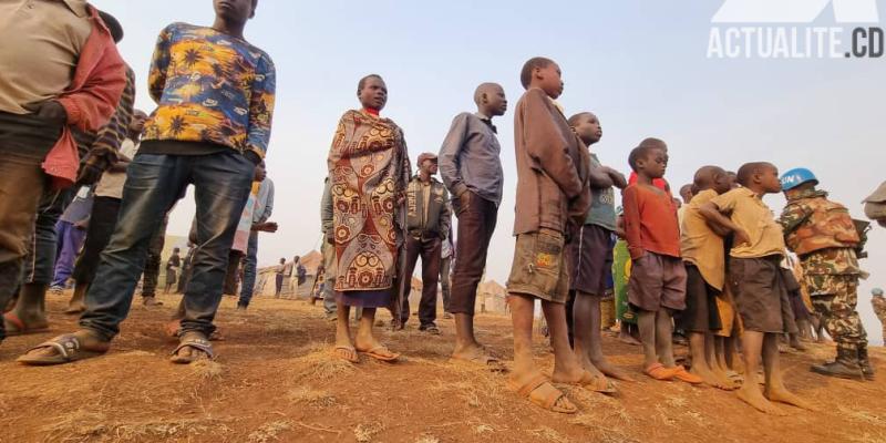 Les déplacés sur le site de Roe (Djugu). Ph. ACTUALITE.CD