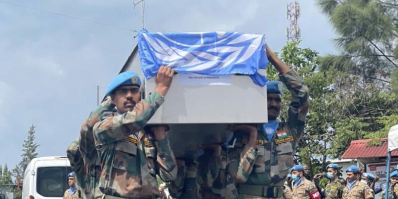 Cérémonie d’hommages aux casques bleus à Goma