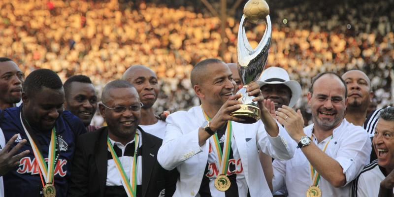 Moise Katumbi célébrant le sacre de Mazembe en Ligue des Champions