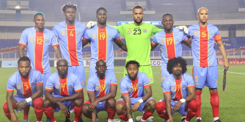 Les Léopards lors d'un match contre le Gabon à Kinshasa en 2022