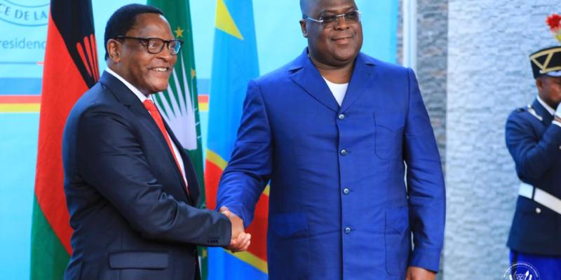 Félix Tshisekedi et Lazarus Chakwera, président du Malawi 