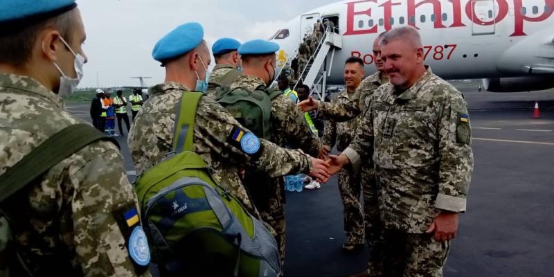 Les troupes ukrainiennes quittant la RDC/PH. MONUSCO.