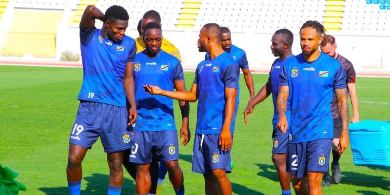 Les Léopards lors d'une séance d'entrainement au Maroc 