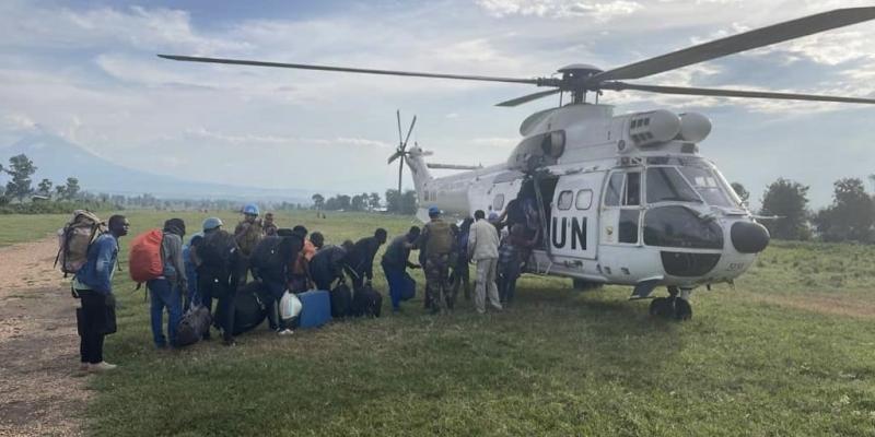 La MONUSCO a évacué par hélicoptère 12 journalistes de Rutshuru vers Goma le 31 octobre 2022