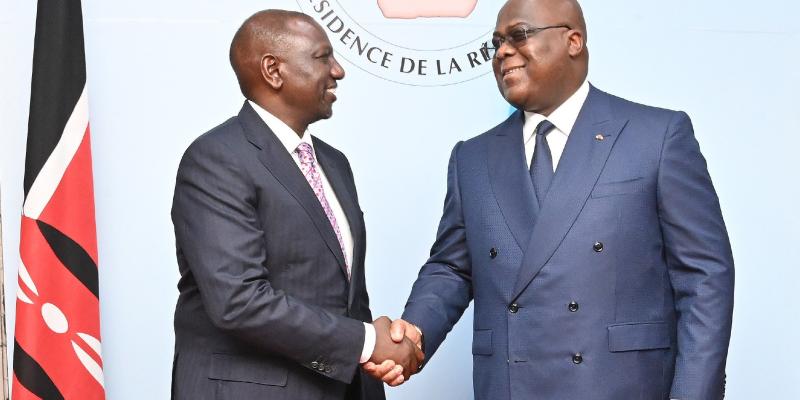 William Ruto et Félix Tshisekedi à Kinshasa