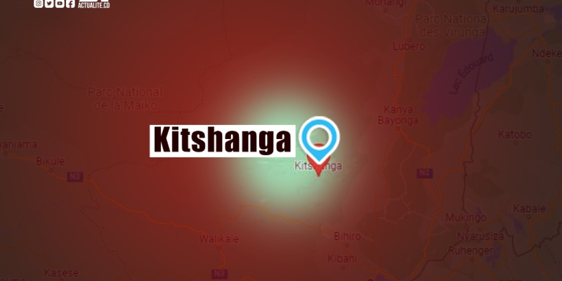 Localisation de la cité de Kitshanga sur carte du Nord-Kivu