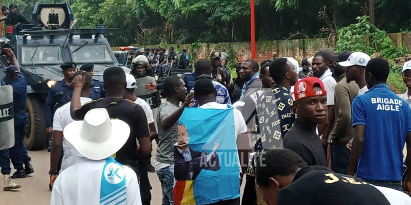 Manifestation des membres de Ensemble pour la République à Lubumbashi 