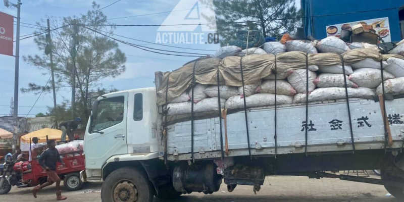 L'arrivée à Goma d'un camion avec marchandises en provenance de Rutshuru