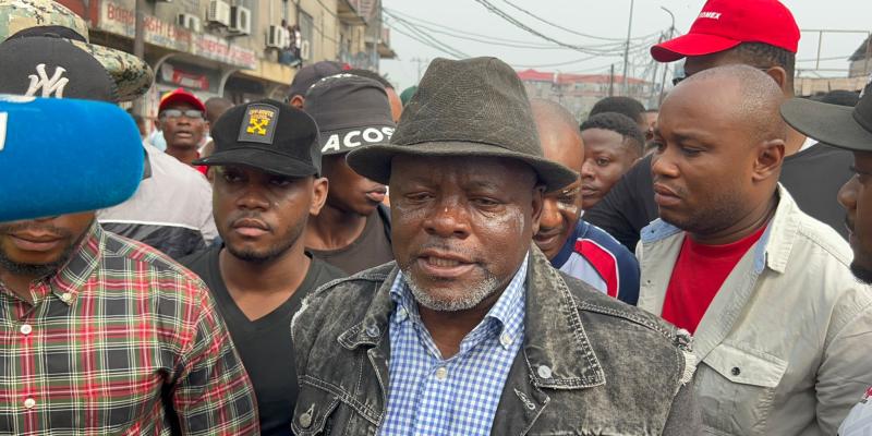 Franklin Tshiamala pendant la marche de l’opposition 