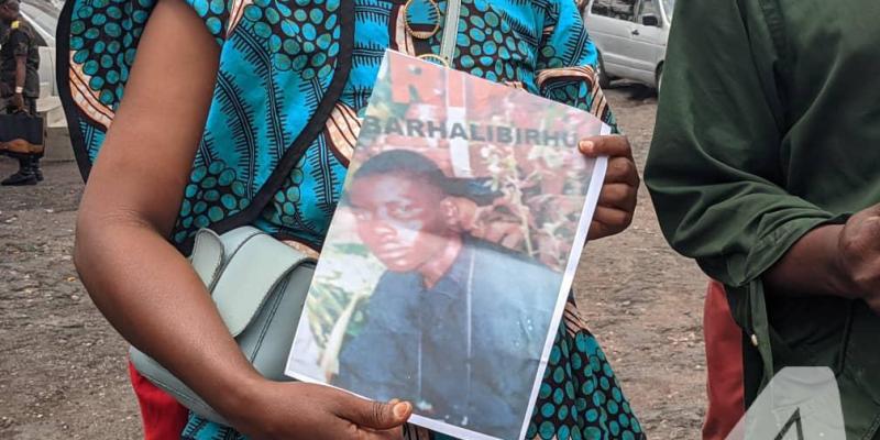 Manifestation des familles des victimes du carnage du 30 août à Goma. © Yvonne Kapinga/ACTUALITE.CD.