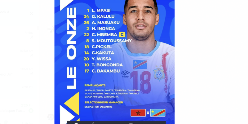 Le onze congolais contre les marocains