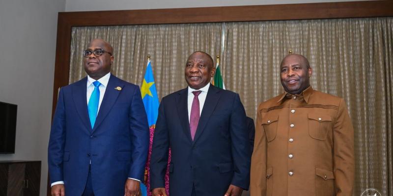 Félix Tshisekedi, Cyril Ramaphosa et Evariste Ndayishimiye