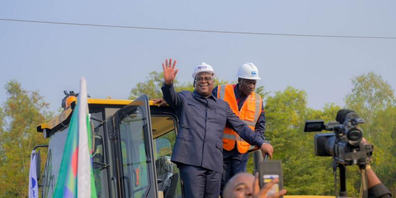 Félix Tshisekedi lors du lancement des rocades de Kinshasa