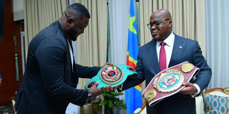 Le boxeur Martin Bakole reçu par Félix Tshisekedi