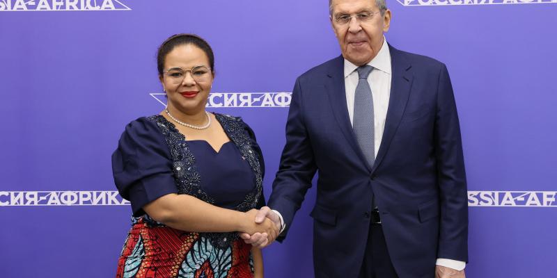 Thérèse Kayikwamba Wagner et son homologue russe, Sergueï Lavrov.